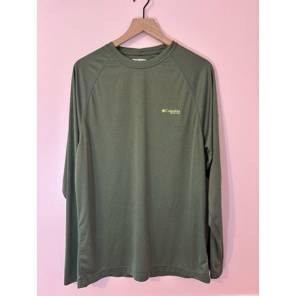 COLUMBIA MEN'S PFG TERMINAL TACKLE HEATHER LONG SLEEVE TEE - CYPRESS HEATHER